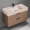 Floating Bathroom Vanity, Modern, Walnut, 40